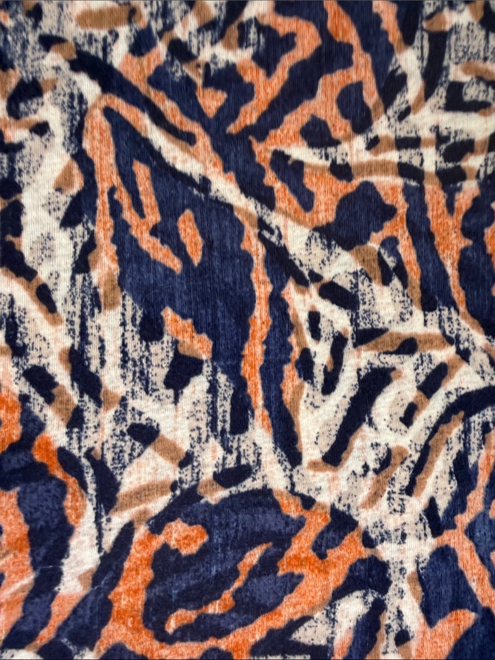 NIC+ZOE Abstract Print Sleeveless Knit Dress M Navy Orange Stretch Boho Travel - Picture 13 of 13